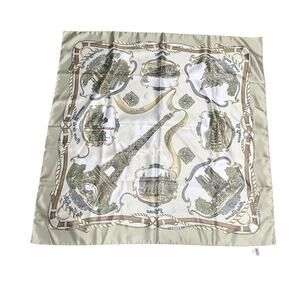 Made In Italy Scarf Paris Motif World Landmarks Rope 35" x 35"x square